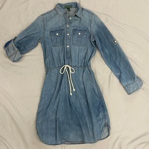 Denim button up dress